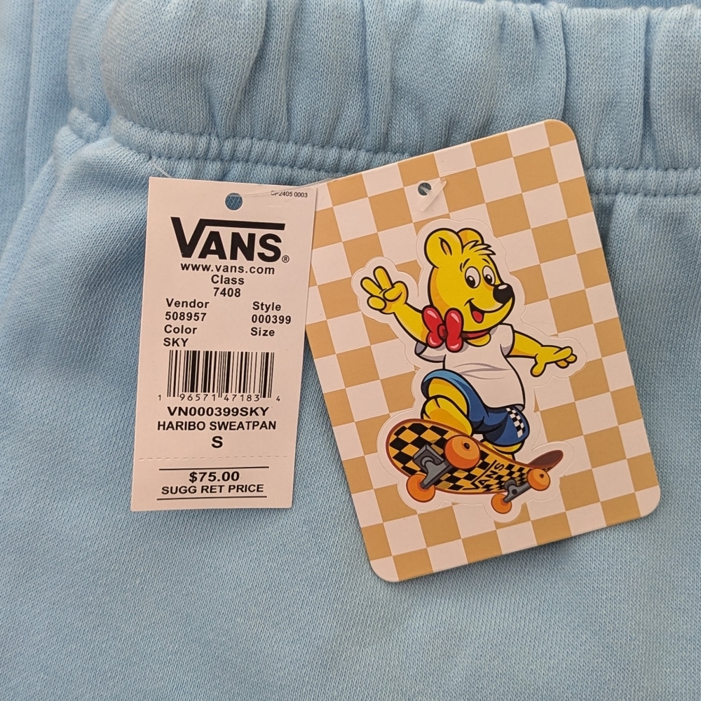 New Vans x Haribo Gummy Bear Baby Blue Sweatpants Sweats Women's XS, S, M, L, XL - Picture 7 of 11